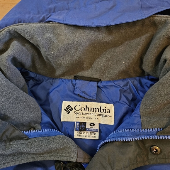 Columbia Sportswear Core Interchange Vented Ski Jacket Removable Hood Blue XL - Picture 4 of 15